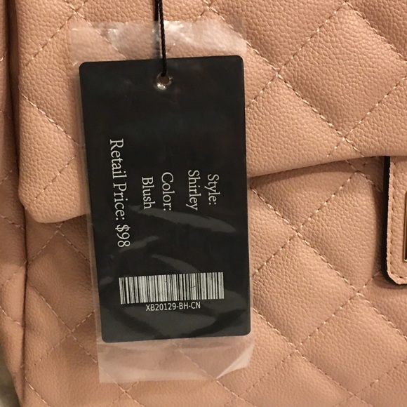 NWT!!! ELLO Quilted vegan leather Tote Bag in pretty blush!! - Picture 11 of 17